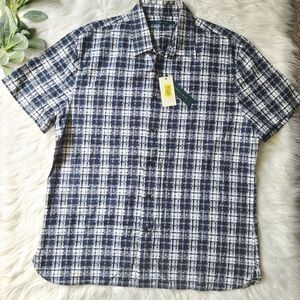 PERRY ELLIS Large Short Sleeve Button Down‎ Shirt NWT